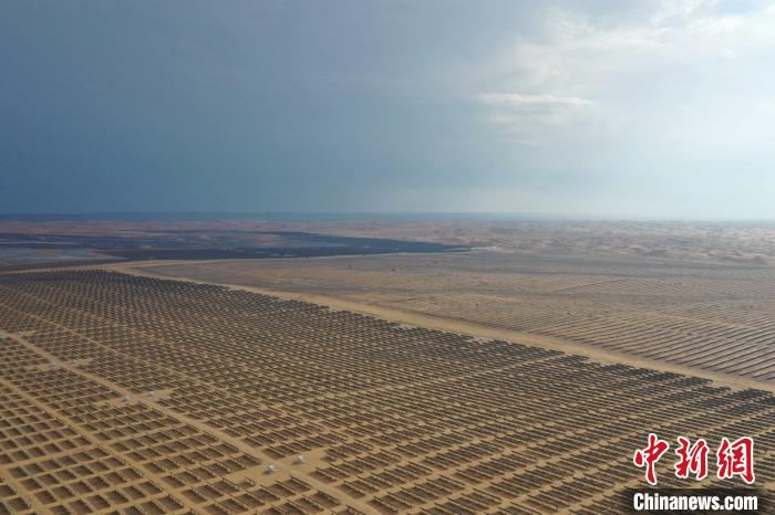 圖為內蒙古達拉特光伏發電應用領跑基地。　達拉特光伏發電應用領跑基地供圖 攝